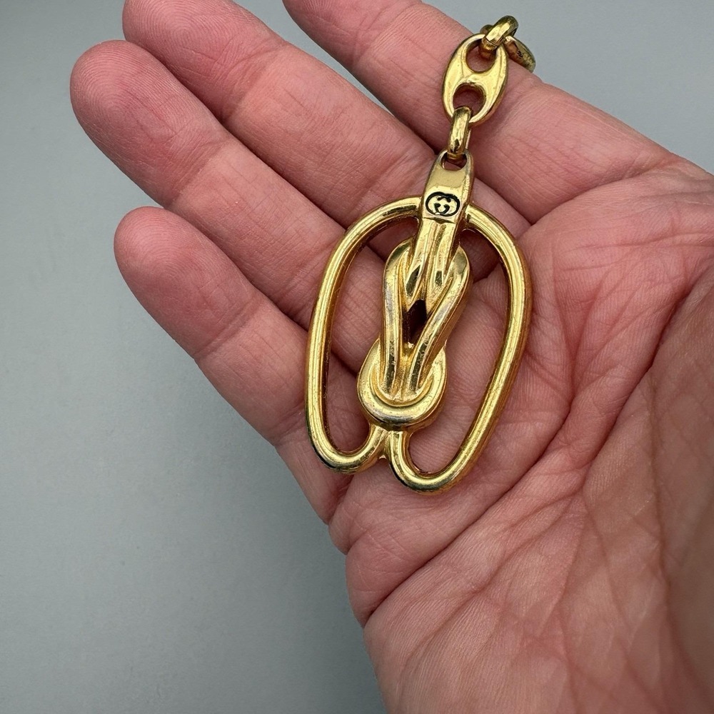 Vintage Gucci Keychain Gold Plated Mariner Knot Anniversary Edition Authentic